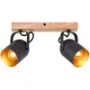 Brilliant Spot pour plafond Tronte, longueur 37,5 cm, noir/or, à 2 lampes.