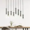 Brilliant Suspension Glasini, longueur 80 cm, gris fumé, 8 lampes, verre