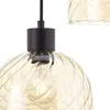 Brilliant Suspension Casto, longueur 95 cm, ambre, 6 lampes, verre