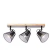 Spot 3 lampes design Brilliant Whole Noir Bois 40130/76