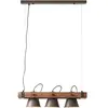 Brilliant Suspension Plow à 3 lampes, noire/bois foncé