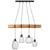 Brilliant 99549-76 Brillant Suspension Keyla 4-flammes noir - couleur bois