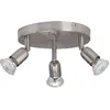 Brilliant Brillant plafonnier led a 3 lumieres loona 3xgu10 3w acier