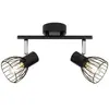 Brilliant Spot pour plafond Blacky, longueur 31 cm, noir, à 2 lampes, métal