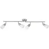 BRILLIANT Plafonnier barre à 4 lumières Sofia hauteur 13 cm E14 40W acier, chrome et blanc