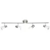 BRILLIANT Plafonnier barre à 4 lumières Luca hauteur 15 cm E14 40W chrome et blanc