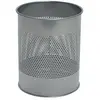durable corbeille metal, ronde, 15 litres, argent métallisé noir