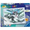 Ravensburger   CreArt Kids 18x24cm   Numéro dArt   Huski neige   Kit d...