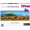 Puzzle 500 pièces panoramique : Troupeau d’éléphants