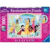 Puzzle 100 pièces Ravensburger - Princesses Disney, à paillettes