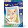 Ravensburger   CreArt Kids 8x12cm   Numéro d'art   Cochon   Kit de Pei...
