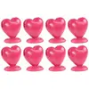 Boite de 8 Porte-cartes Coeur en résine 5cm, Fuchsia