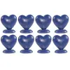 Boite de 8 Porte-cartes Coeur en résine 5cm, Bleu Roy