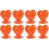 Boite de 8 Porte-cartes Coeur en résine 5cm, Orange