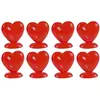 Boîte de 8 Porte-cartes Coeur en résine 5cm, Rouge