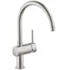 Mitigeur d'évier bec C Minta inox - GROHE - 32917-DC0
