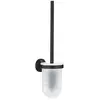 Brosse WC et pot fixation murale, en métal noir mat et verre dépoli, Grohe Quickfix