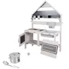 roba Cuisine Extérieure En Forme De Maison En Bois Fsc® Avec Accessoires Gris