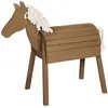 roba Cheval de jardin en bois lasuré teck avec crinière et queue