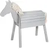 roba Cheval De Jardin En Bois Massif Avec Crinière Et Queue Gris