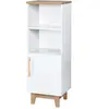 roba Étagère de rangement 1 porte 2 cases en bois blanc et chêne