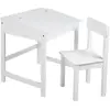 Bureau Bébé - Enfant ROBA - Blanc - Avec Chaise et Espace de Rangement