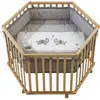 roba Parc bébé hexagonal - incl. Tapis de parc jumbotwins - bois naturel 0232S145