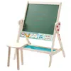 Tableau et Tabouret en Bois pour Enfant - ROBA - Double Face - Naturel
