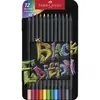 FABER-CASTELL Crayon de couleur Black Edition, étui de 12