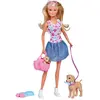 Simba Steffi Love Poupée Mannequin Promenade Chien Multicolore