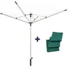 Séchoir parapluie extérieur, 50 m d'étendage, noir et gris, Leifheit LinoPush 500
