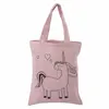 PICWIC Tissu - Sac shopping - Rose licorne - 20x25 cm