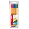 STABILO point 88 - Stylo feutre pointe fine - Pochette x 6 stylos fins - Coloris assortis