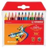 Stabilo Etui de 12 Crayons de couleur Trio COURT Triangulaire large Assortis