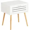 Table de Chevet - WENKO - FINJA - 1 Tiroir - Style Scandinave - Blanc