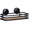 Wenko Support mural Static-Loc collection Alba pour salle de bain - Noir et bois TU