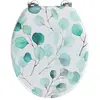 Abattant WC - Wenko - Pioppo - Bois MDF - Motif feuillage - Universel - Bleu/Blanc