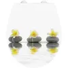 WENKO Abattant toilettes - Fix-Clip - Easy Close - Stones and flowers
