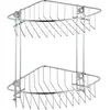 WENKO Étagère d'angle à 2 Niveaux Classic Eckablage, Eckwandablage Chromé