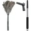 Plumeau en plumes d'autruche avec manche télescopique pliable 122 cm W...