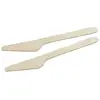 Fackelmann Lot de 30 couteaux en bois jetables recyclables et compostables Move