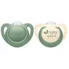 NUK Sucettes For Nature silicone 6-18 mois vert/crème lot de 2