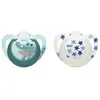 Nuk Sucette Starlight Silicone +6m Crocodile Bleu Étoiles Lot de 2