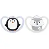 Nuk Sucette Physiologique Silicone Space +0m Pingouin Renard Lot de 2