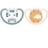 Nuk Sucette Physiologique Silicone Space +6m Zèbre Soleil Lot de 2