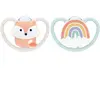 Nuk Sucette Physiologique Silicone +0m Renard Arc-en-Ciel Lot de 2