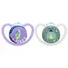 Nuk Space Night Sucette Physiologique Rose Vert +18m Lot de 2