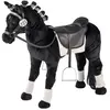 happy people Cheval de dressage en peluche à monter avec selle façon cuir