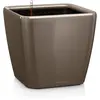 Pot de fleur LECHUZA Quadro Premium LS 50 - kit complet, taupe brillant