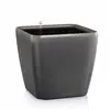 Lechuza Pot Quadro Premium LS 35 - kit complet, noir brillant 35 cm